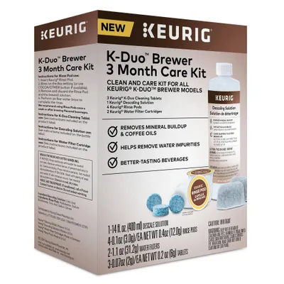 Keurig K-Duo Brewer Care Kit: Descaling Solution & Filter for Coffee Maker Maintenance