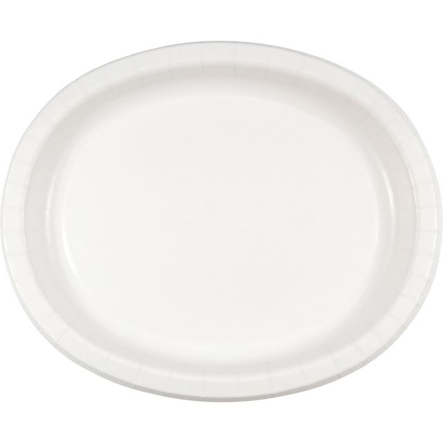 24ct White Oval Plates White