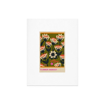 Deny Designs 18x24 Holli Zollinger Flower Market Copenhagen: Matte Finish, Cardstock Paper Wall Art