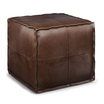 Wendal Square Pouf - WyndenHall: Leather