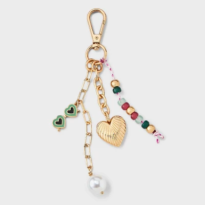 Sunglasses Pearl Heart Bag Charm - A New Day - Gold