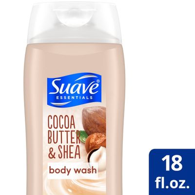 Suave Essentials Cocoa Butter & Shea Creamy Body Wash Soap for All Skin Types - 18 fl oz