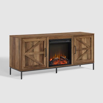 Modern Farmhouse Electric Fireplace Entertainment Center for 65 TV - Saracina Home