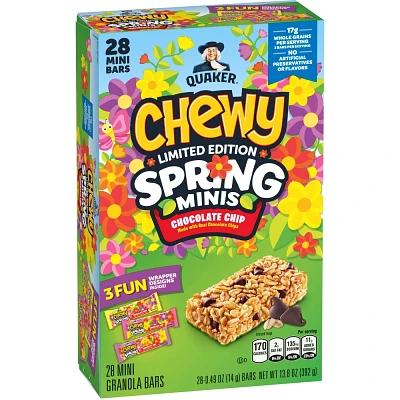 Quaker Chewy Easter Spring Minis Granola Bars Chocolate Chip - 13.8oz/28ct