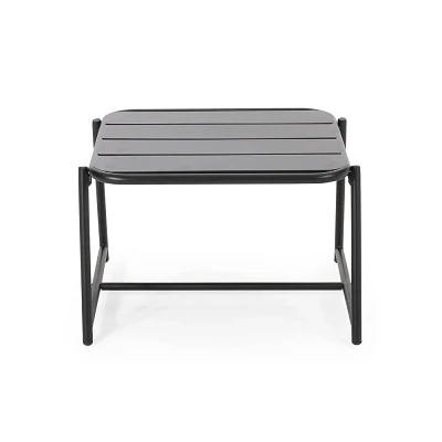 Christopher Knight Home Cowan Outdoor Side Table Iron Matte Black