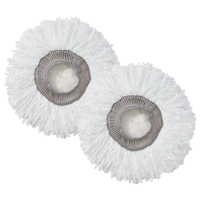 True & Tidy Round Mop Pad Replacement Set for Spray-360 Clean Everywhere Spray Mop Kit - 2pc