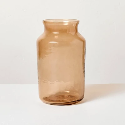 Tan Glass Decorative Flower Vase