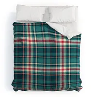 King Avenie Winter Plaid 1 Polyester Comforter + Pillow Shams Blue - Deny Designs