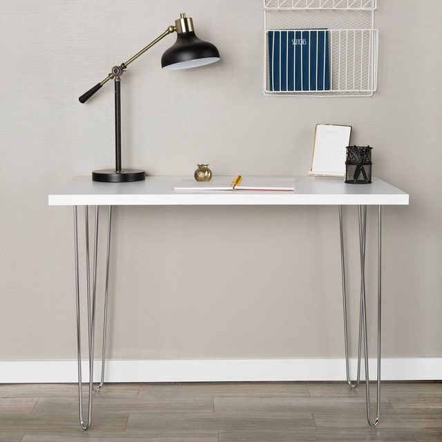 Wennan Modern Faux Marble Desk Black/White - Aiden Lane