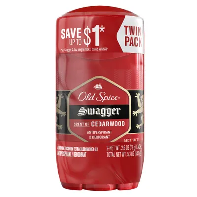 Old Spice Red Collection Swagger Invisible Solid Antiperspirant & Deodorant for Men - 2.6oz/