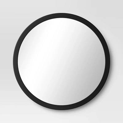 20 Round Wall Mirror Black - Room Essentials