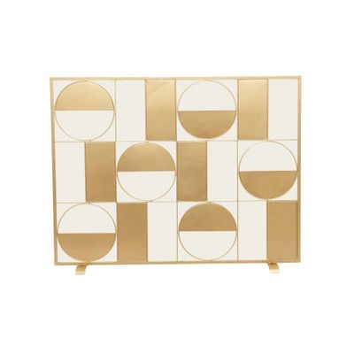 Contemporary Deco Metal Fireplace Screen Gold - Olivia & May