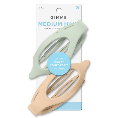 Gimme Beauty Medium Lay Flat Claw Clip - Sage - 2pc