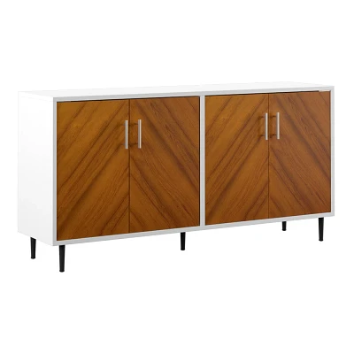 Saracina Home Angelo Modern Bookmatch 4 Door Sideboard