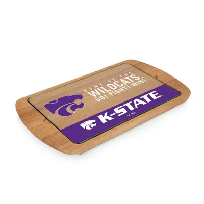 NCAA Kansas State Wildcats Parawood Billboard Glass Top Serving Tray