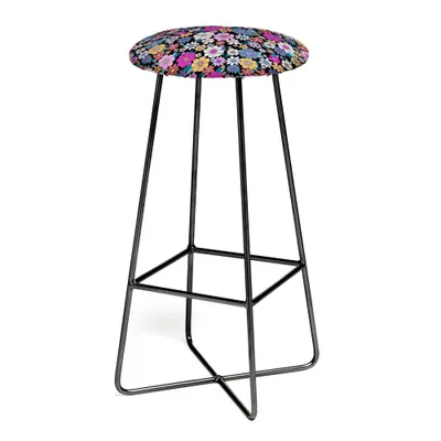 Schatzi Betty Floral Barstool - Deny Designs: Upholstered, Steel