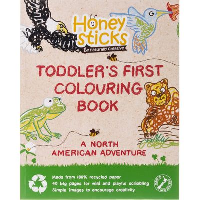 Toddlers First Coloring Book A North American Adventure - Honeysticks: Non-Toxic, Easy Outlines, 40 Pages, Ages 0-10