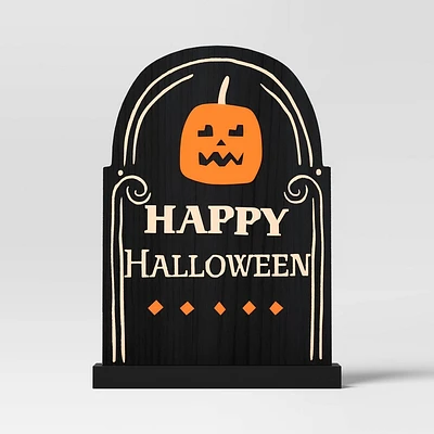 19 Wood Happy Halloween Tombstone Sign Decorative Prop - Hyde & EEK! Boutique