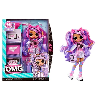 L.O.L. Surprise! OMG Ace Fashion Doll with 15 Surprises, Gaming Themed Fashions and Accessories, Ages 4+