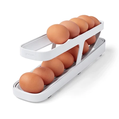 YouCopia RollDown Egg Dispenser: Clear Egg Holder & Organizer for Kitchen Storage, Hand Wash, 1 Year Warranty