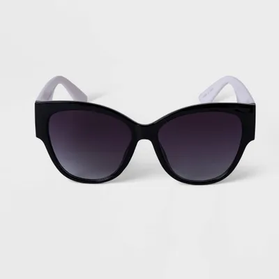Womens Two-Tone Cateye Sunglasses - A New Day Black