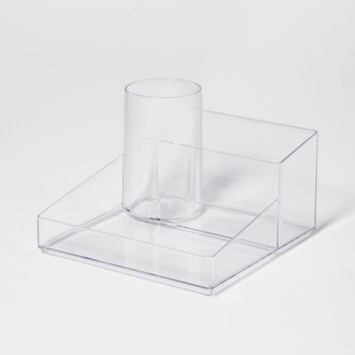 Bathroom Plastic Hair Accessory Organizer Clear - Brightroom: Countertop Vanity Storage Tray, 8x8x5.3