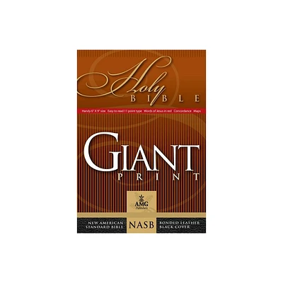 Giant Print Handy-Size Bible-NASB - (Amg Giant Print Handy-Size Bibles) Large Print by Warren Patrick Baker (Leather Bound)