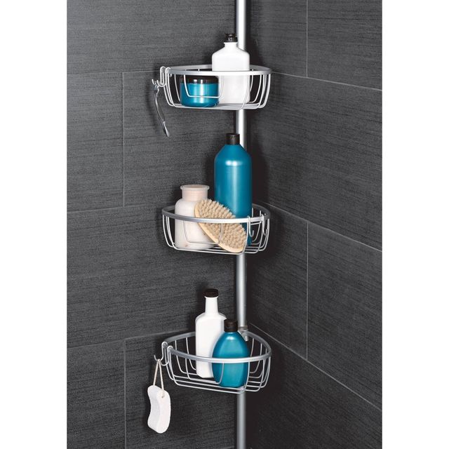 Neverrust Pole Caddy Aluminum - Zenna Home: Metal Freestanding Organizer, 108 Height, 7.46 lbs