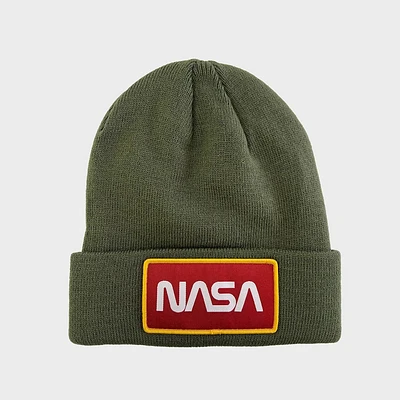 Men NASA Patch Beanie - Olive