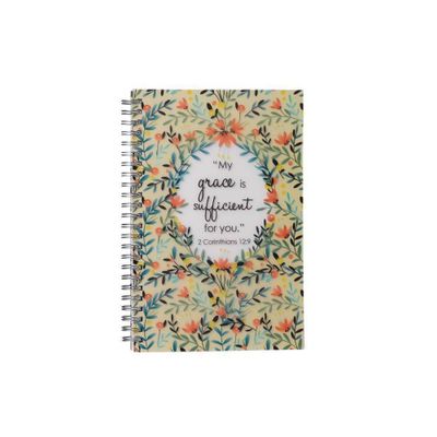 My Grace Is Sufficient Wirebound Notebook for Women - 2 Corinthians 12:9 Bible Verse - (Spiral Bound)