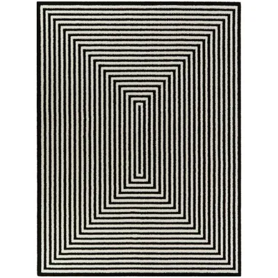 Hamilton Contemporary Stripe Rug Black - Balta Rugs: Rectangle, Pile