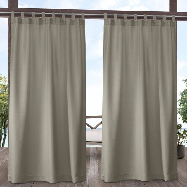 Set of 2 (120x54) Cabana Easy Closure Grommet Top Light Filtering Window Curtain Panels Taupe Brown - Exclusive Home: Indoor/Outdoor Use