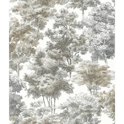 RoomMates Old World Trees Peel and Stick Wallpaper Gray/Beige