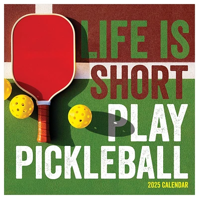 TF Publishing 2025 Wall Calendar 12x12 Pickleball is Life