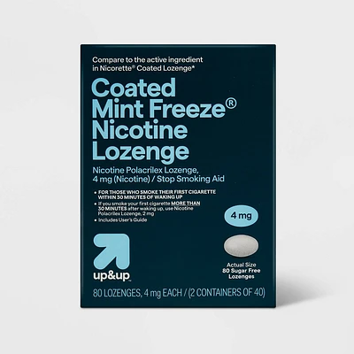 4mg Mini Coated Lozenge Mint - 80ct - up & up