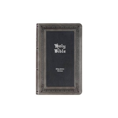 KJV Holy Bible, Giant Print Standard Size Faux Leather Red Letter Edition - Thumb Index & Ribbon Marker, King James Version, Gray/Black - (Hardcover)