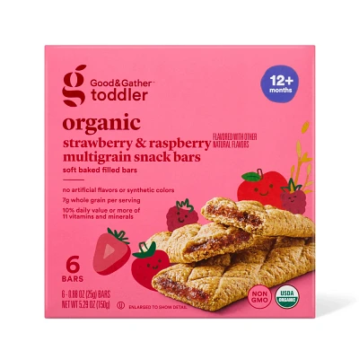Organic Toddler Snack Bar 25GM 6ct - Strawberry - Good & Gather
