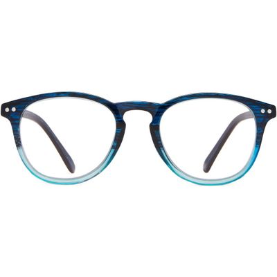 ICU Eyewear Cupertino Round 2-Tone Reading Glasses - Blue/Turquoise +2.25