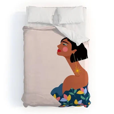 Deny Designs 3pc  Maritza Lisa Always Looking Up Duvet Set: Microfiber, 300 Thread Count, Includes 2 Pillowcases