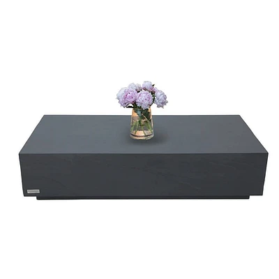 Envelor Elementi Outdoor Rectangular Concrete Coffee Table Slate Black: Weather-Resistant, No Assembly Required