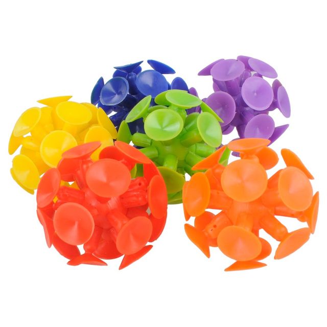 6ct Suction Cup Ball - Spritz: Multicolor Party Favor Toys for Kids, Birthday Party Supplies, PVC, Ages 4+