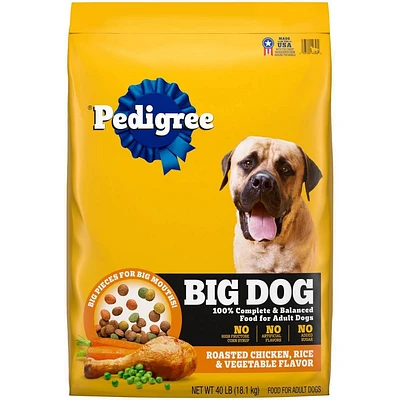 Pedigree Roasted Chicken, Rice & Vegetable Flavor Big Dogs Adult Complete Nutrition Dry Dog Food - 40lbs