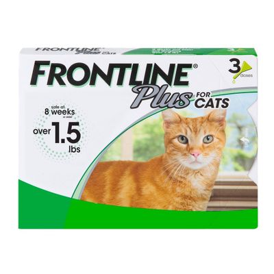 Frontline Plus Flea and Tick Treatment for Cats and Kittens - 8 weeks and older - 3 Doses