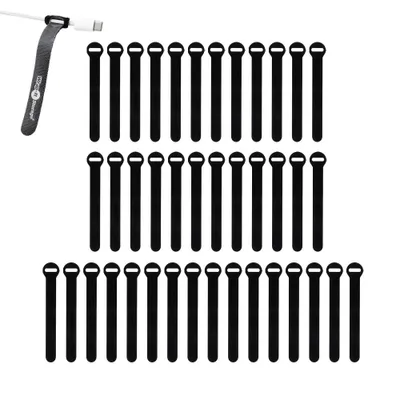 Wrap-It 40pk 5 Self Gripping Cable Ties Black