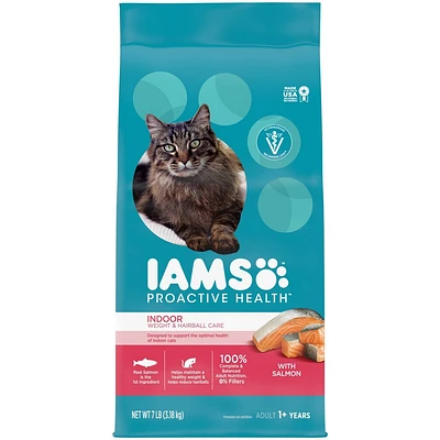 IAMS Proactive Health Weight Control and Hairball Care Salmon Flavor Indoor Dry Cat Food - 7lbs