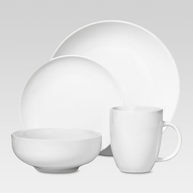 16pc Porcelain Coupe Dinnerware Set White - Threshold