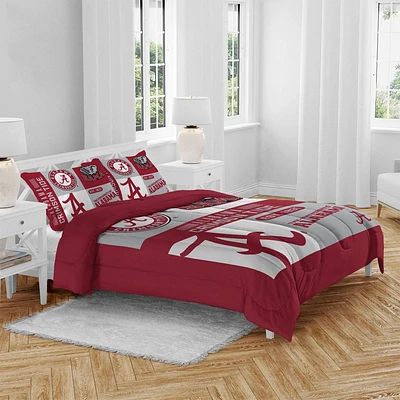 NCAA Alabama Crimson Tide Block Logo Queen Bed in a Bag - 3pc