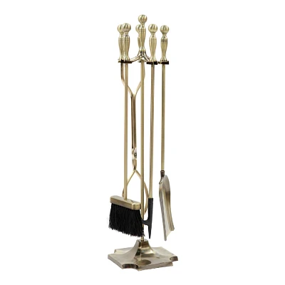 Achla Designs 2pc Concord Fireplace Tool Set Antique Brass Finish