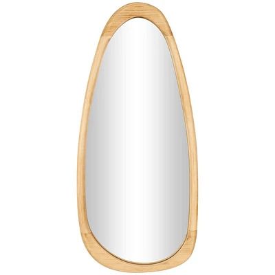 42x19 Wood Oval Wall Mirror Brown - Olivia & May