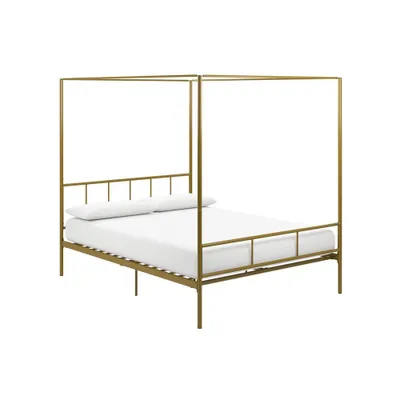 Queen Marion Canopy Bed Gold - Novogratz